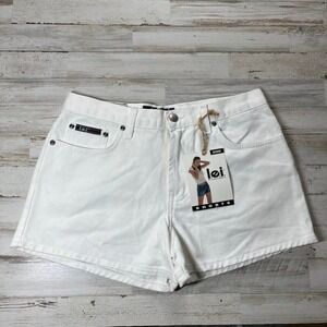 2000s L.e.i. Deadstock White Denim Mini Shorts Womens‎ Size 30